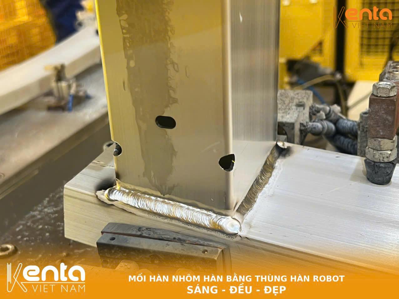 Mối hàn đồng khi hàn robot bằng thùng dây hàn nhôm Safra